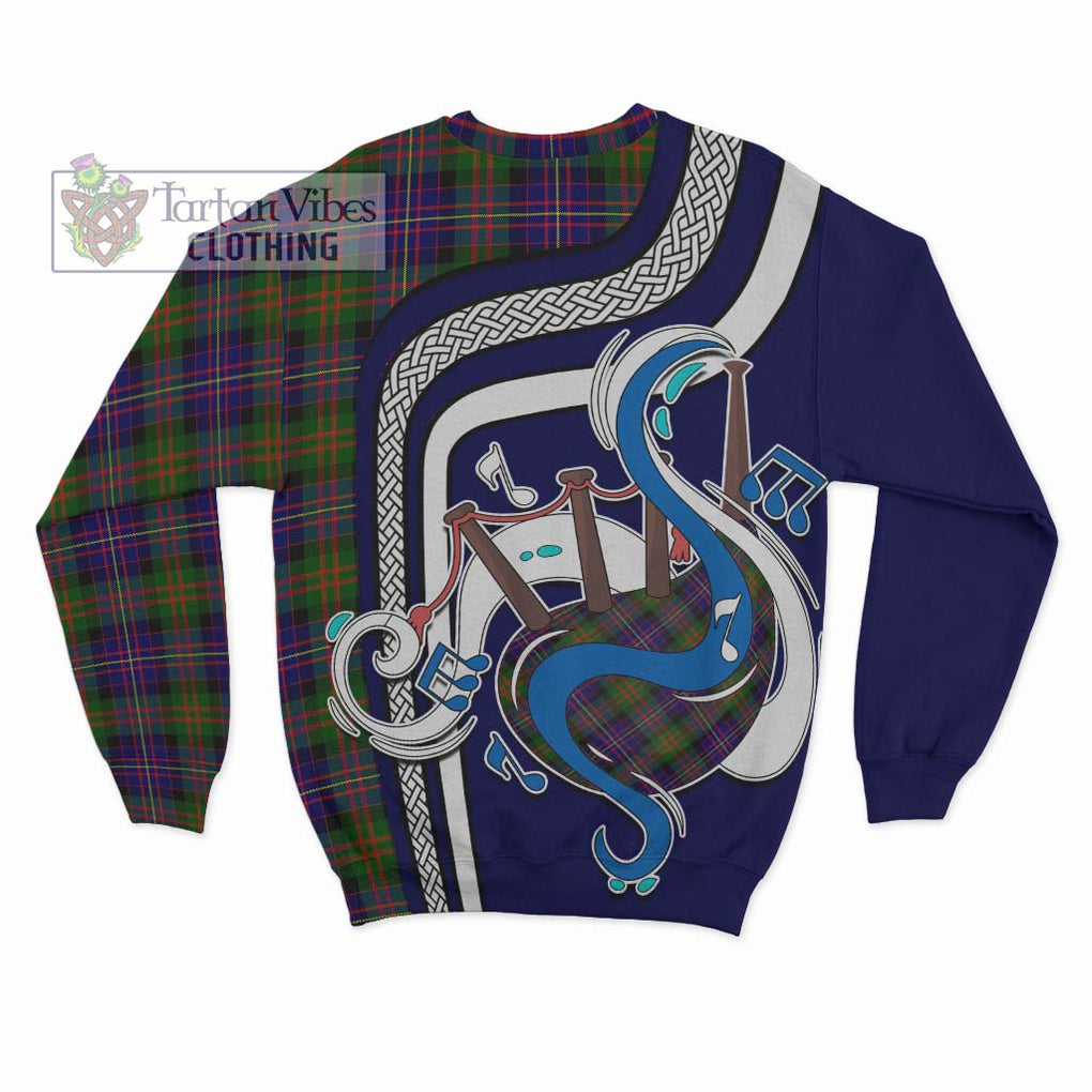 Cameron of Erracht Modern Tartan Sweatshirt with Epic Bagpipe Style - Tartanvibesclothing Shop