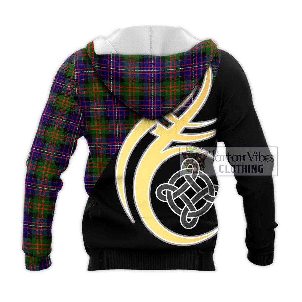 Cameron of Erracht Modern Tartan Knitted Hoodie with Family Crest and Celtic Symbol Style - Tartan Vibes Clothing