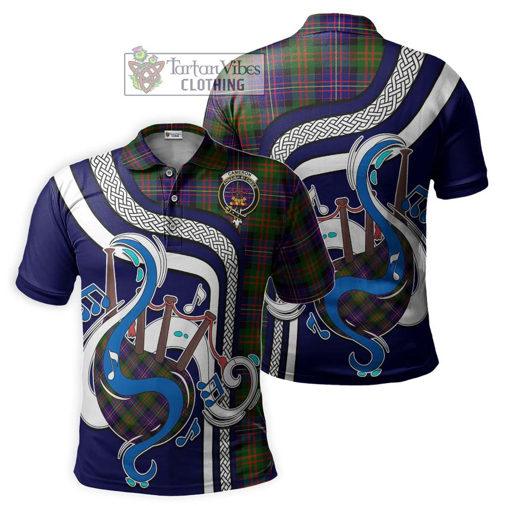 Tartan Vibes Clothing Cameron of Erracht Modern Tartan Polo Shirt with Epic Bagpipe Style