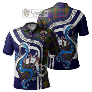 Cameron of Erracht Modern Tartan Polo Shirt with Epic Bagpipe Style