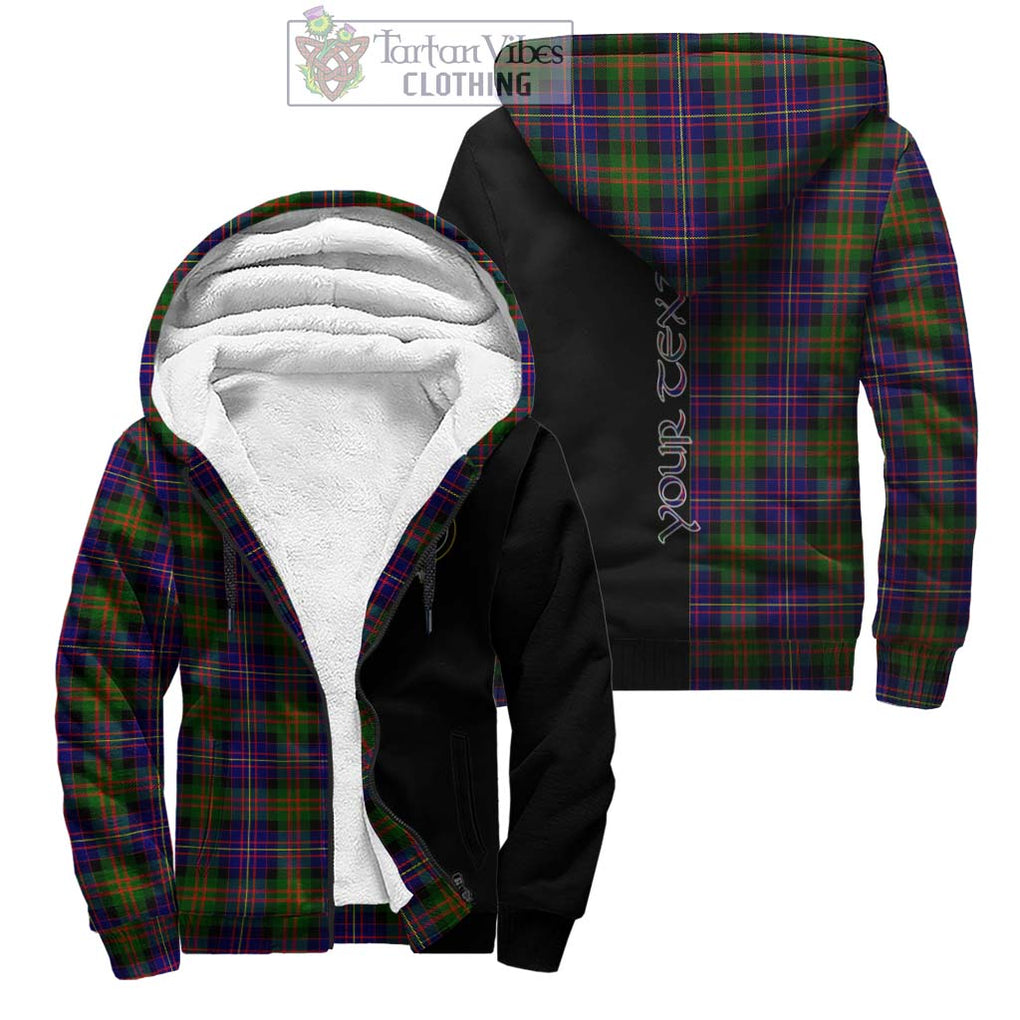 Cameron of Erracht Modern Tartan Sherpa Hoodie with Family Crest and Half Of Me Style Unisex - Tartanvibesclothing Shop