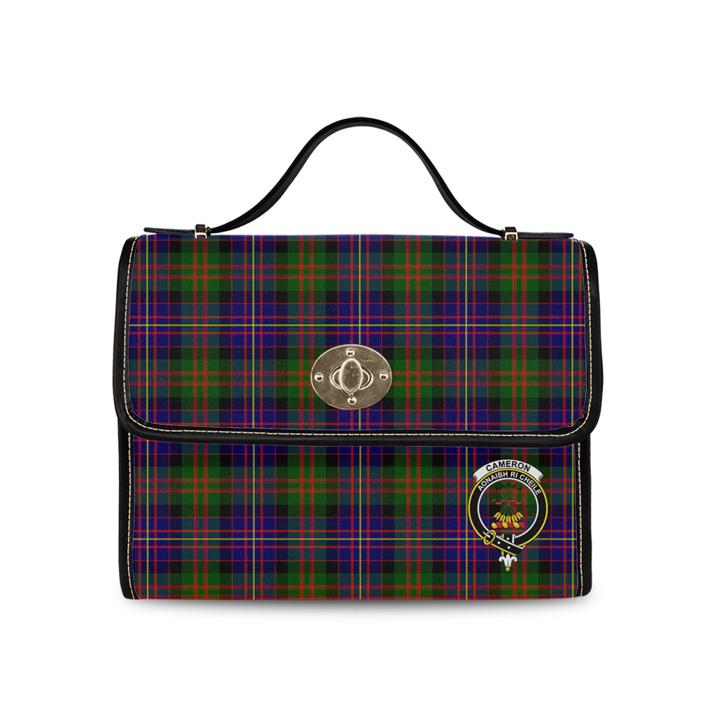 cameron-of-erracht-modern-tartan-leather-strap-waterproof-canvas-bag-with-family-crest