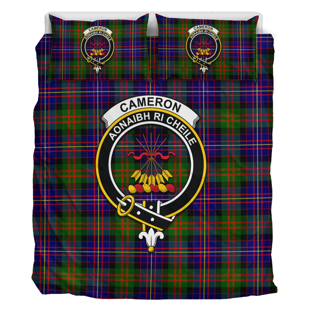 Cameron of Erracht Modern Tartan Bedding Set with Family Crest - Tartan Vibes Clothing