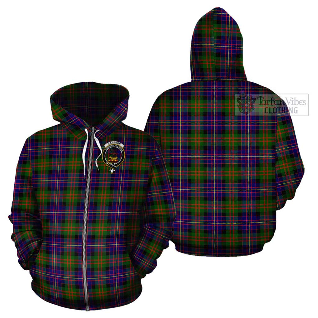 Cameron of Erracht Modern Tartan Cotton Hoodie with Family Crest Zip Hoodie - Tartan Vibes Clothing