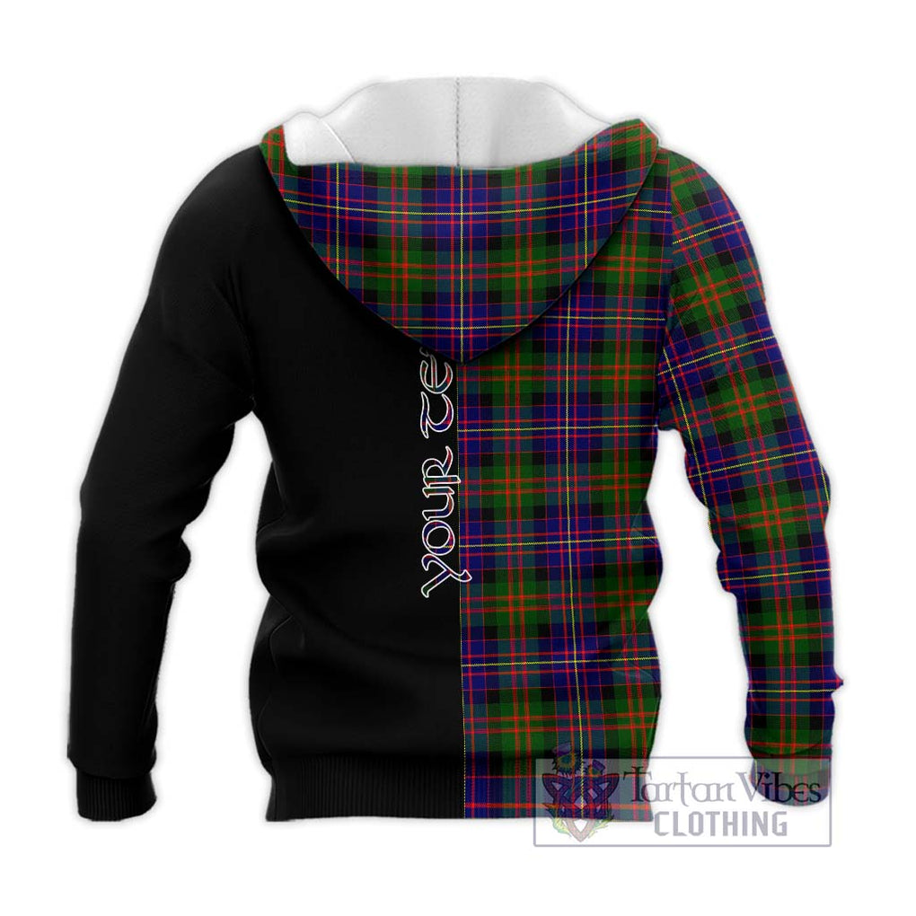 Cameron of Erracht Modern Tartan Knitted Hoodie with Family Crest and Half Of Me Style - Tartanvibesclothing Shop