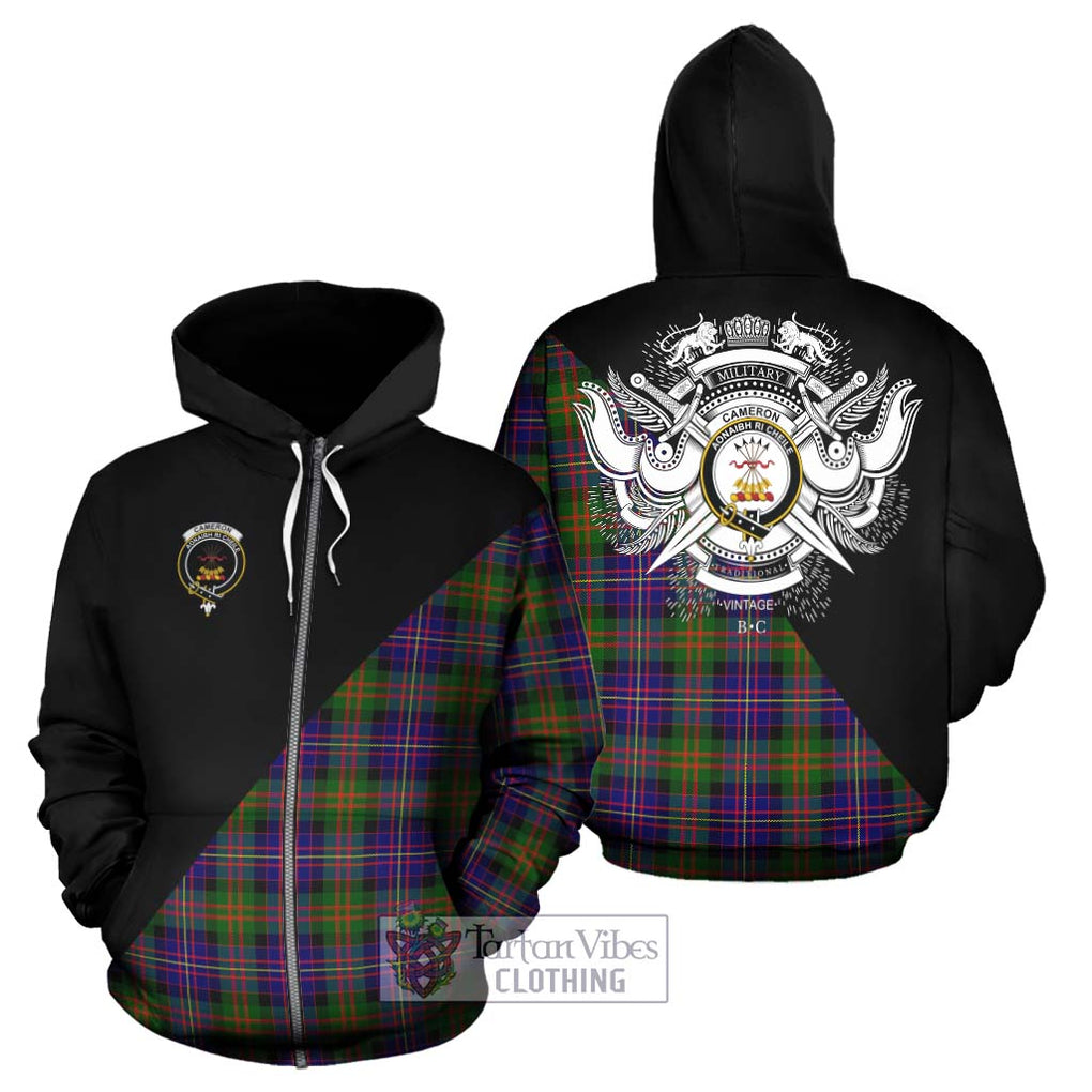 Cameron of Erracht Modern Tartan Hoodie with Family Crest and Military Logo Style - Tartanvibesclothing Shop