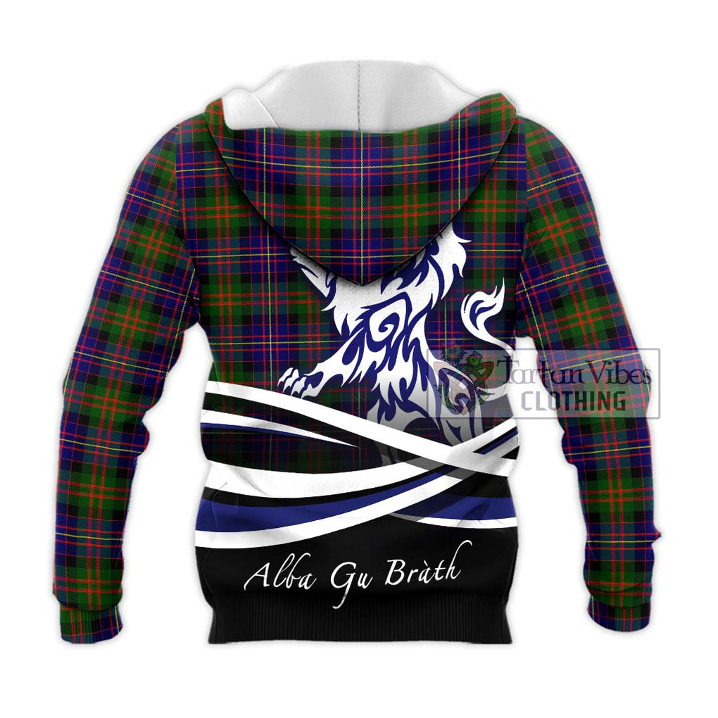 Cameron of Erracht Modern Tartan Knitted Hoodie with Alba Gu Brath Regal Lion Emblem - Tartanvibesclothing Shop