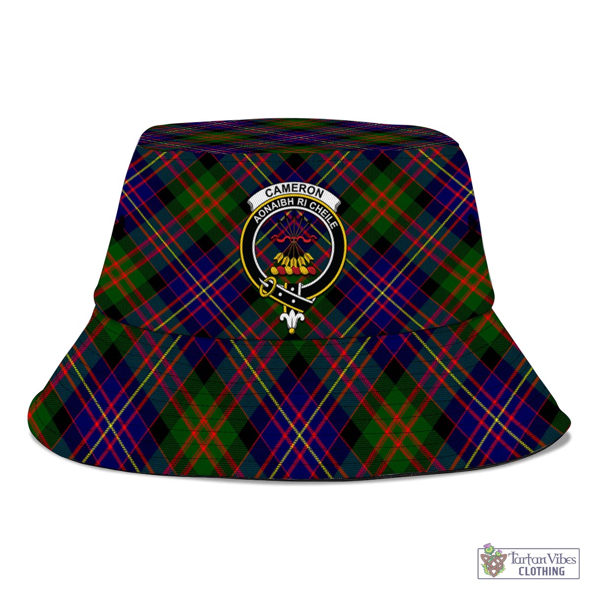 Tartan Vibes Clothing Cameron of Erracht Modern Tartan Bucket Hat with Family Crest