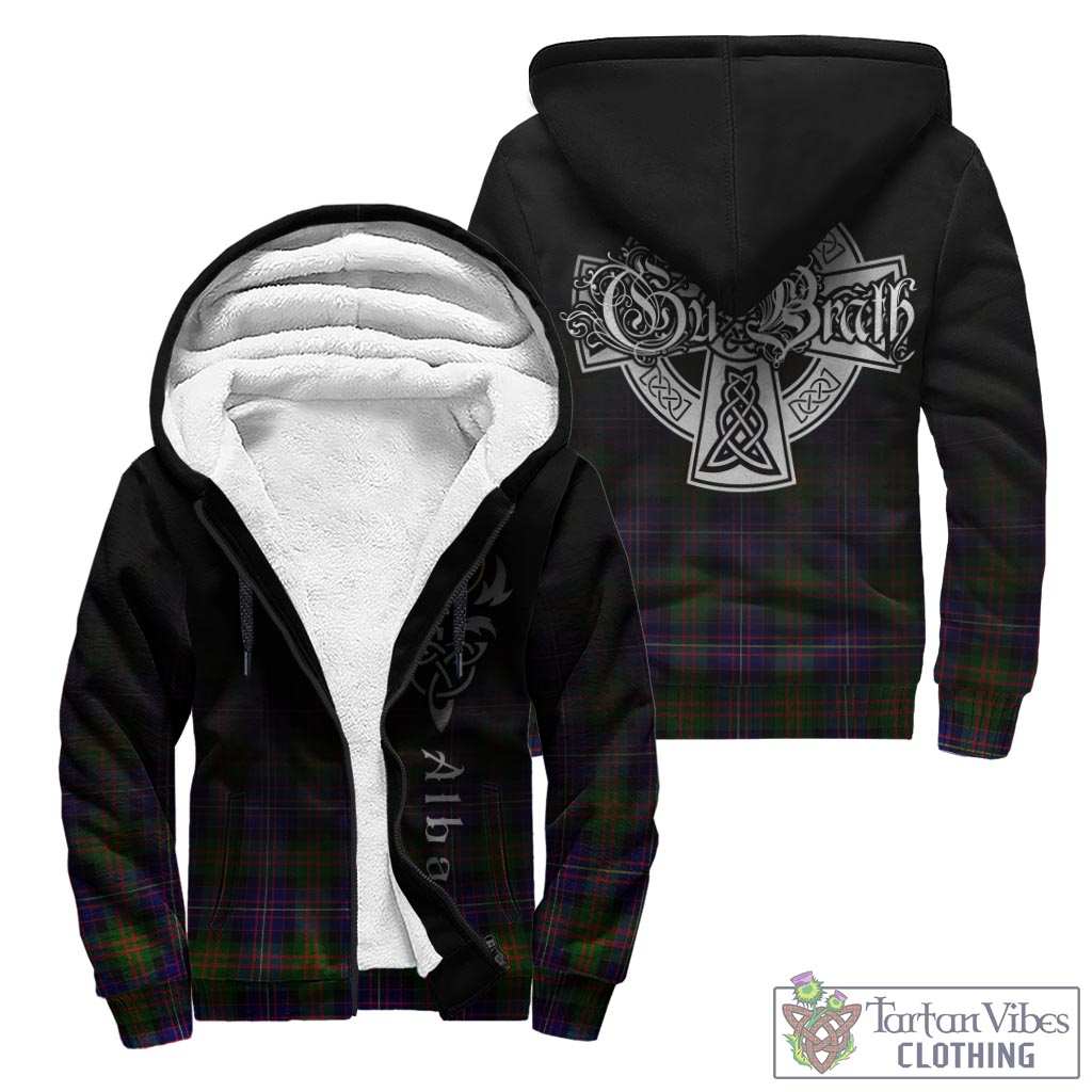 Tartan Vibes Clothing Cameron of Erracht Modern Tartan Sherpa Hoodie Featuring Alba Gu Brath Family Crest Celtic Inspired