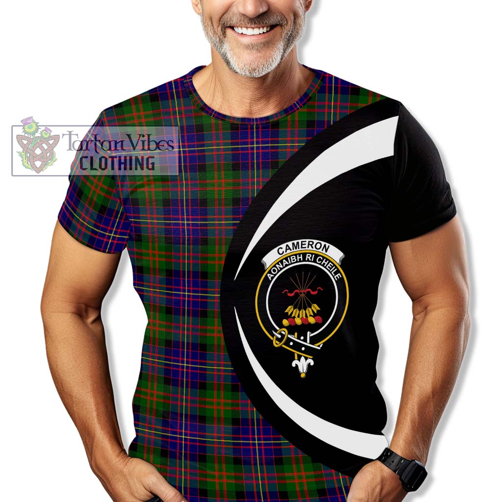 Tartan Vibes Clothing Cameron of Erracht Modern Tartan T-Shirt with Family Crest Circle Style