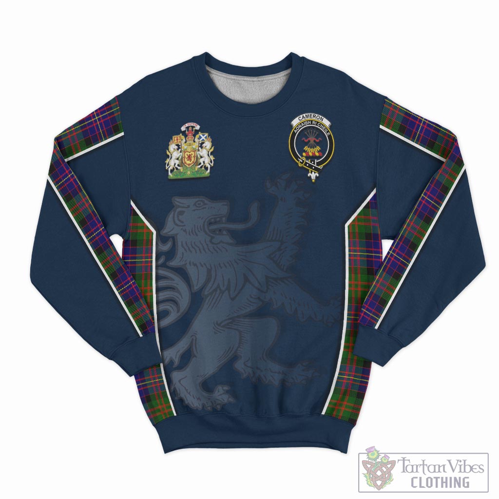 Tartan Vibes Clothing Cameron of Erracht Modern Tartan Sweater with Family Crest and Lion Rampant Vibes Sport Style