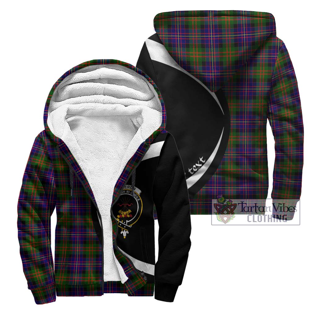 Cameron of Erracht Modern Tartan Sherpa Hoodie with Family Crest Circle Style Unisex - Tartan Vibes Clothing