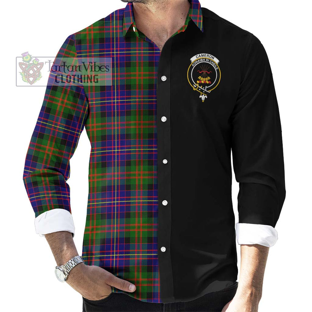 Cameron of Erracht Modern Tartan Long Sleeve Button Shirt with Family Crest and Half Of Me Style - Tartanvibesclothing Shop