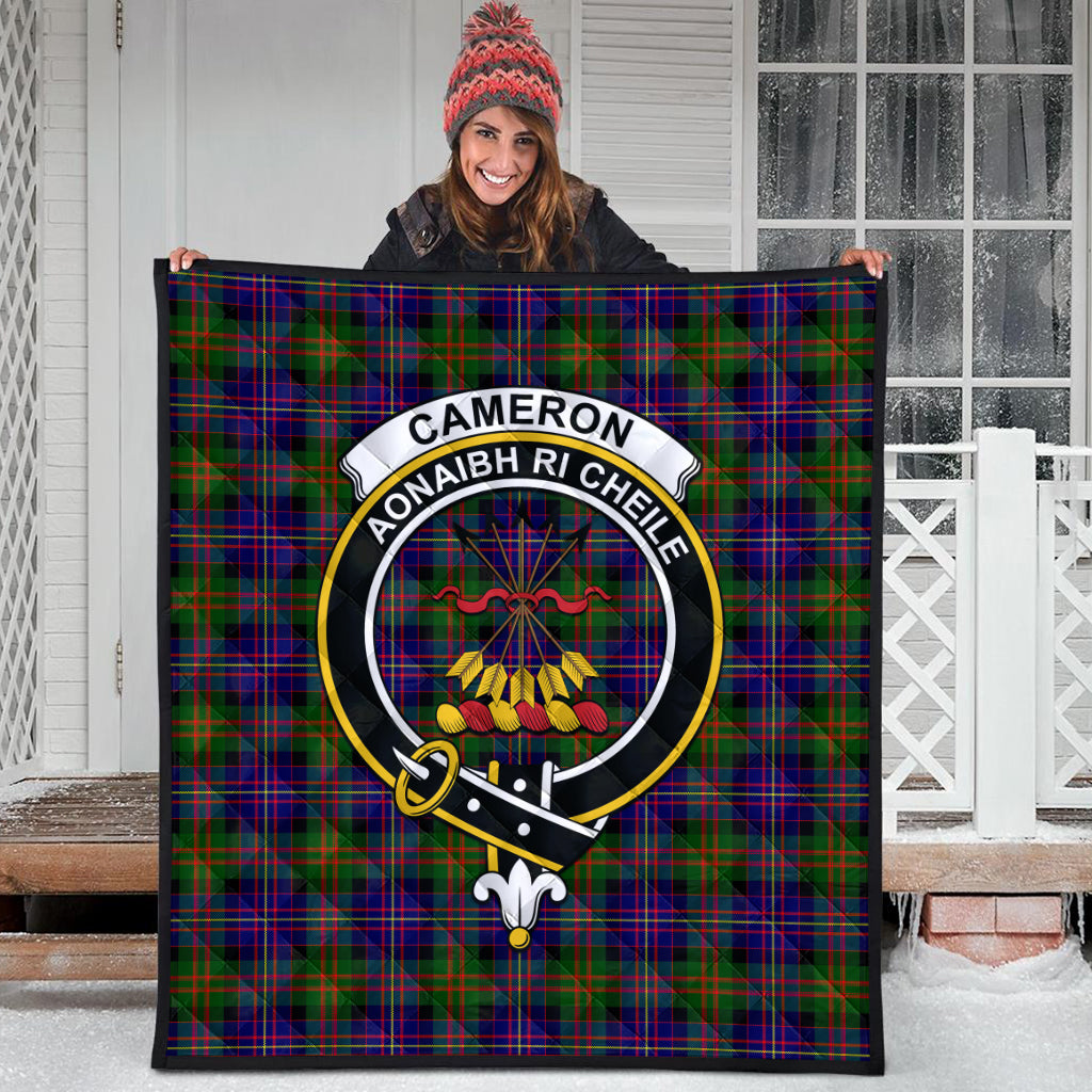 cameron-of-erracht-modern-tartan-quilt-with-family-crest