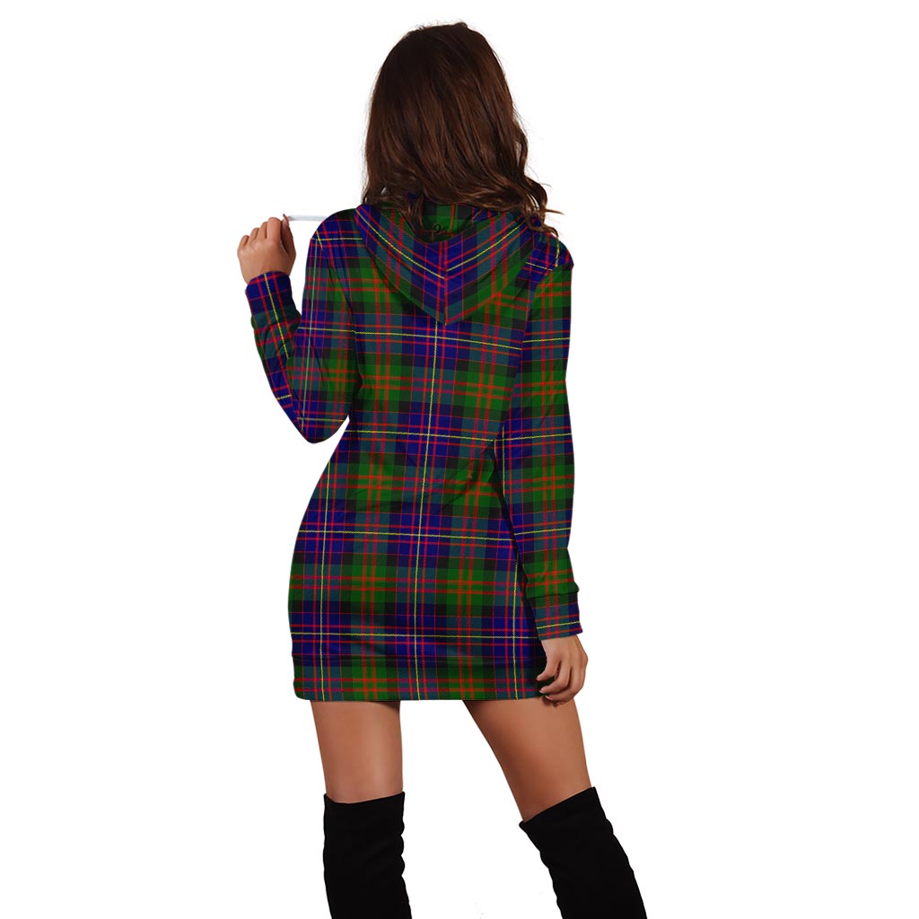 Cameron of Erracht Modern Tartan Hoodie Dress with Family Crest - Tartan Vibes Clothing