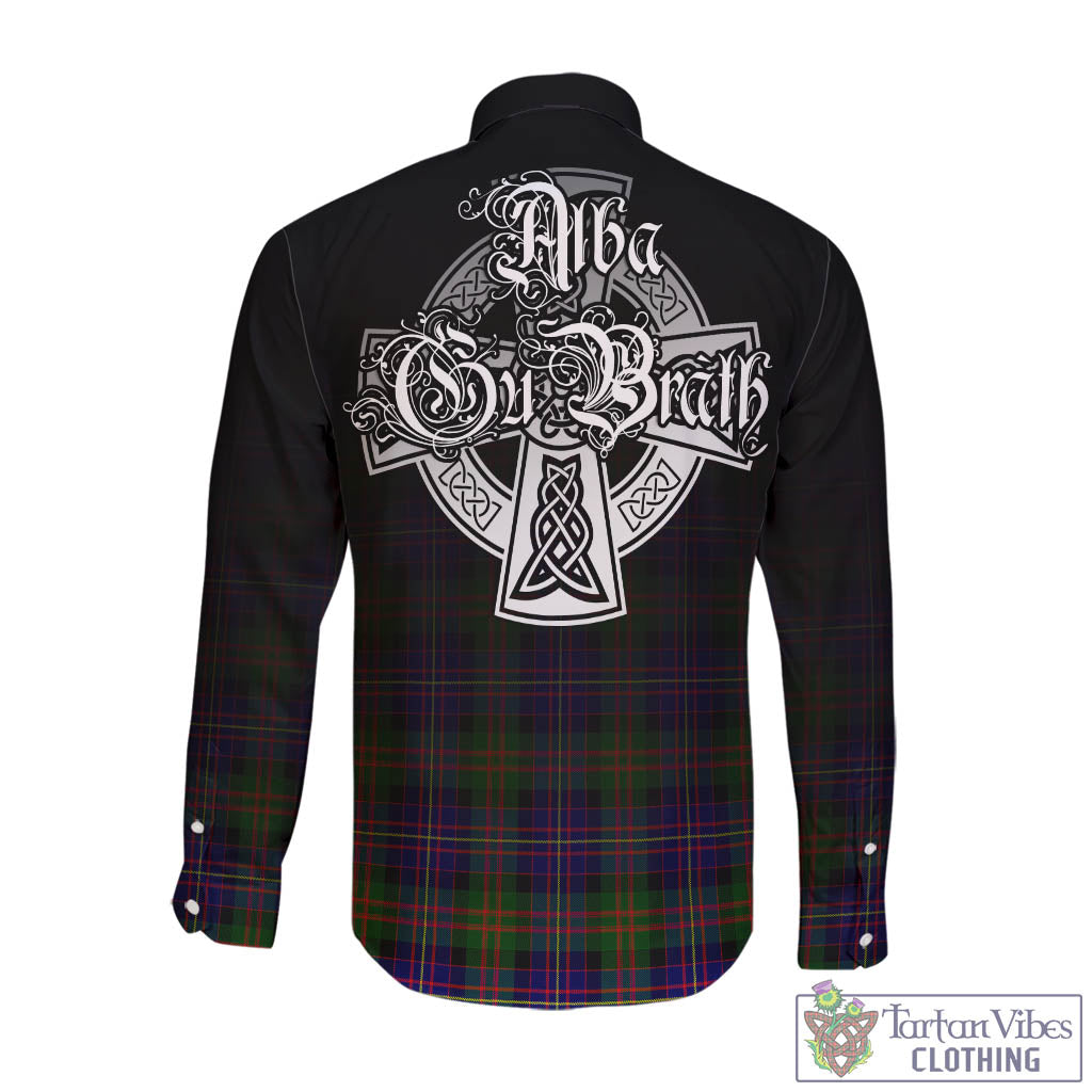 Tartan Vibes Clothing Cameron of Erracht Modern Tartan Long Sleeve Button Up Featuring Alba Gu Brath Family Crest Celtic Inspired