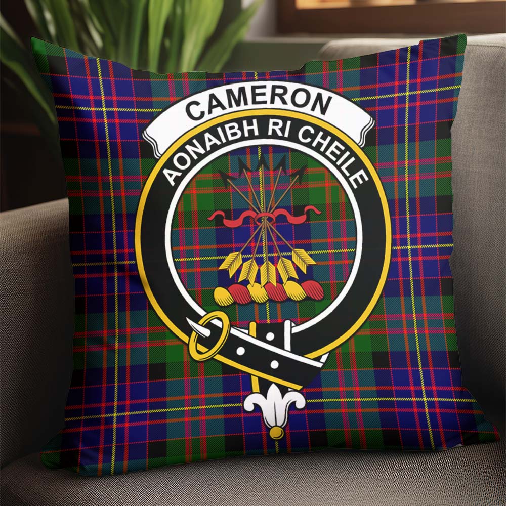 Cameron of Erracht Modern Tartan Pillow Cover with Family Crest - Tartanvibesclothing