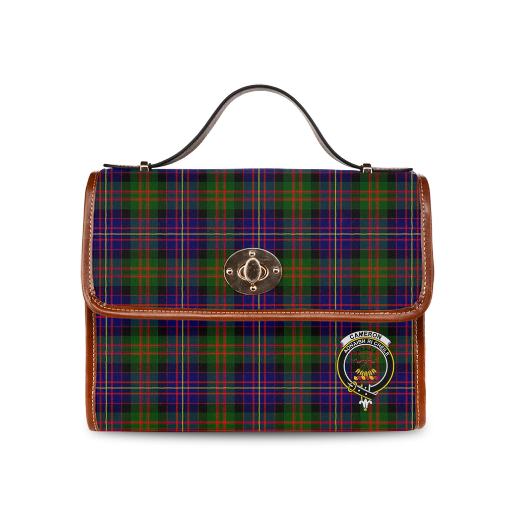 cameron-of-erracht-modern-tartan-leather-strap-waterproof-canvas-bag-with-family-crest