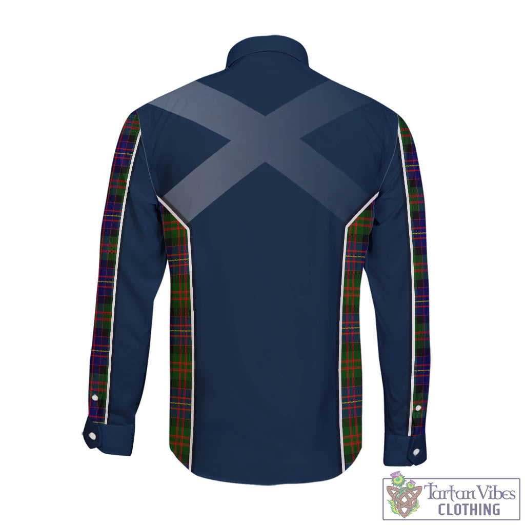 Tartan Vibes Clothing Cameron of Erracht Modern Tartan Long Sleeve Button Up Shirt with Family Crest and Scottish Thistle Vibes Sport Style