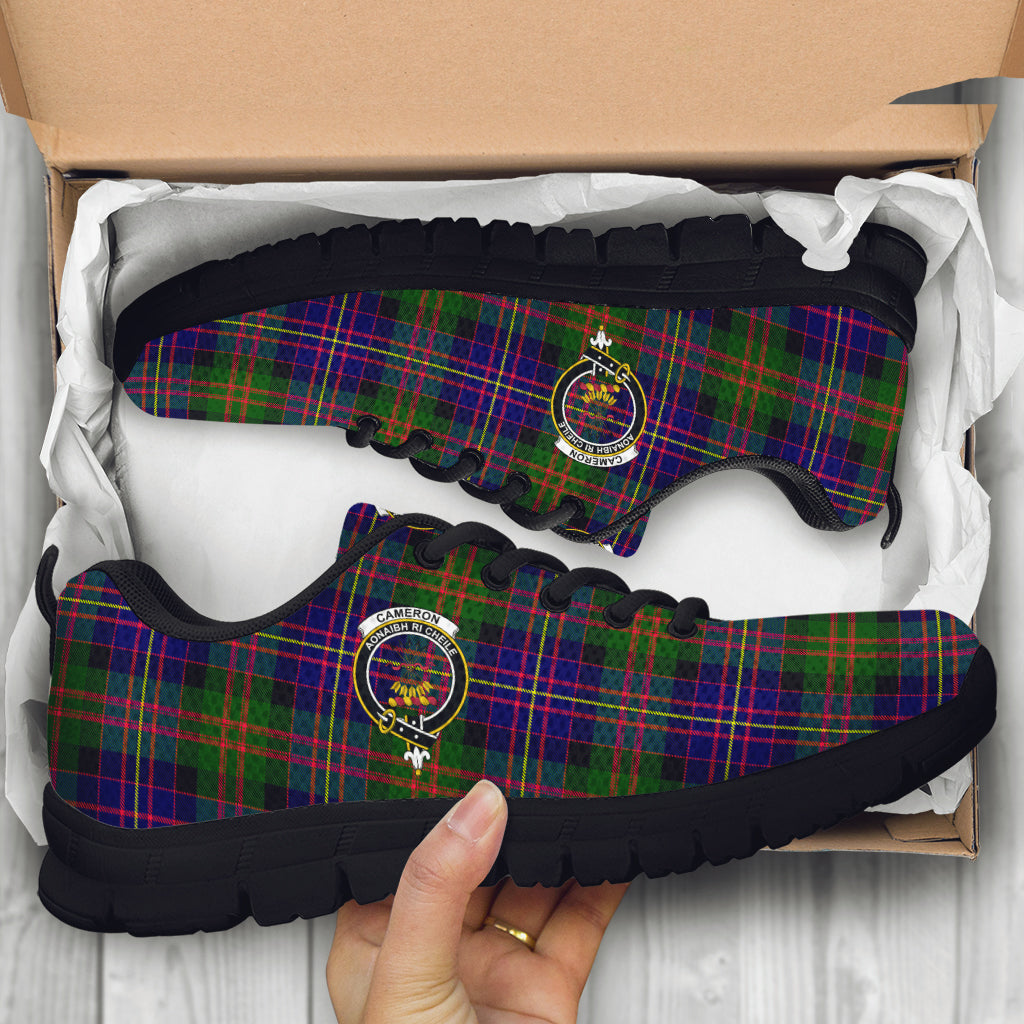 Cameron of Erracht Modern Tartan Sneakers with Family Crest - Tartan Vibes Clothing