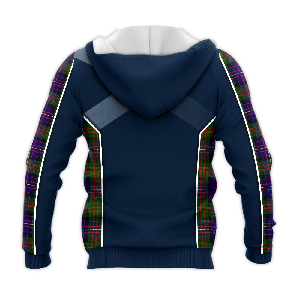 Tartan Vibes Clothing Cameron of Erracht Modern Tartan Knitted Hoodie with Family Crest and Scottish Thistle Vibes Sport Style