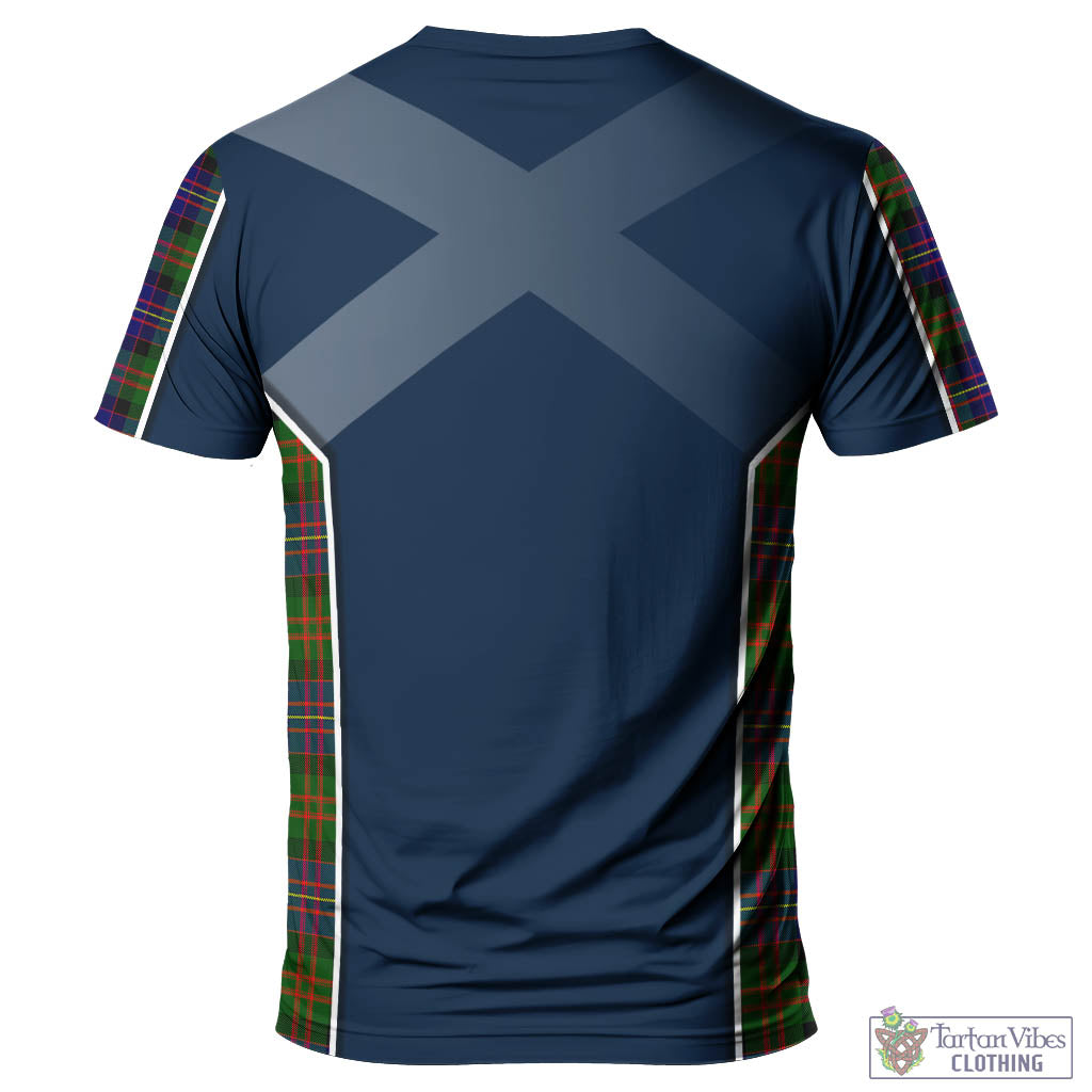 Tartan Vibes Clothing Cameron of Erracht Modern Tartan T-Shirt with Family Crest and Scottish Thistle Vibes Sport Style