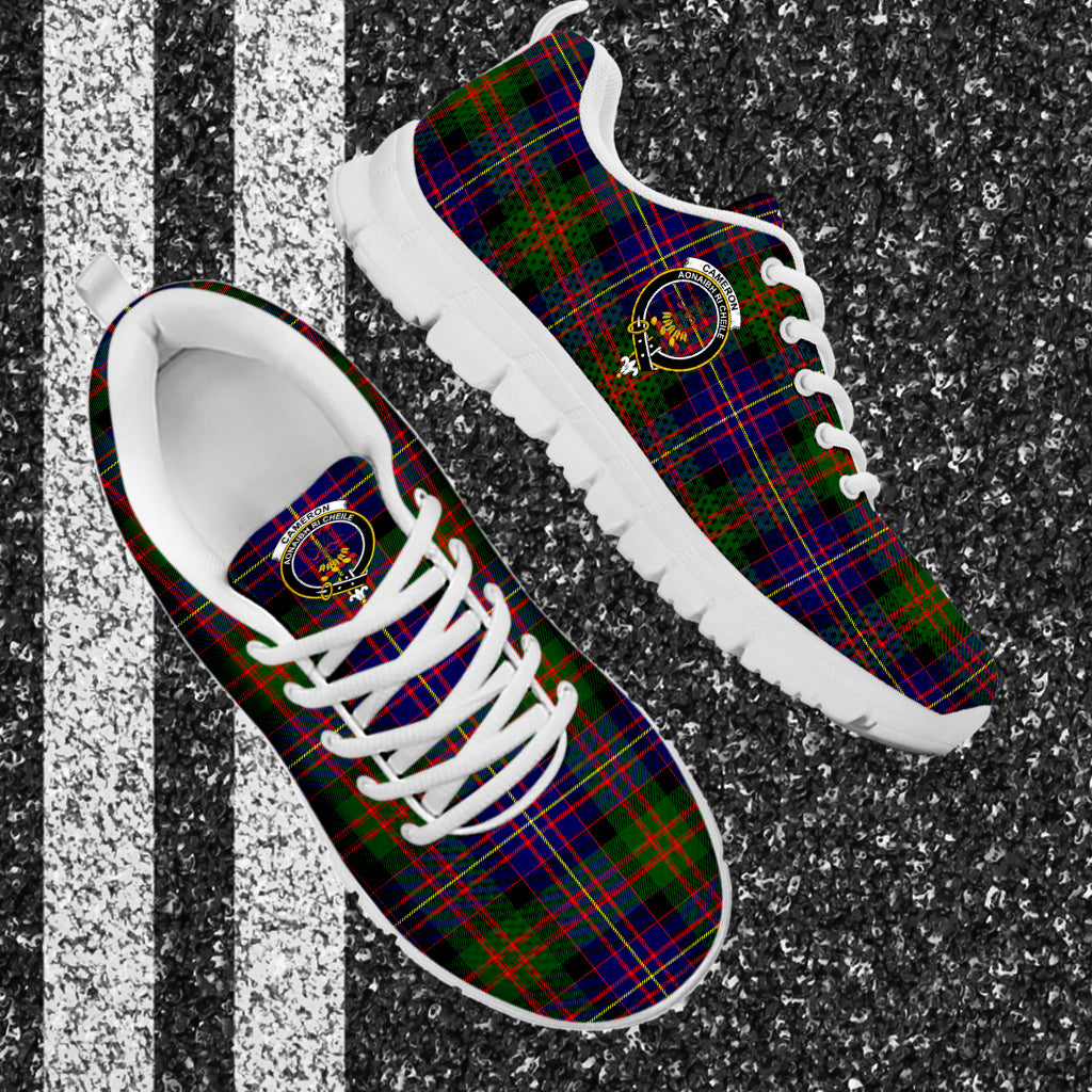 Cameron of Erracht Modern Tartan Sneakers with Family Crest - Tartan Vibes Clothing