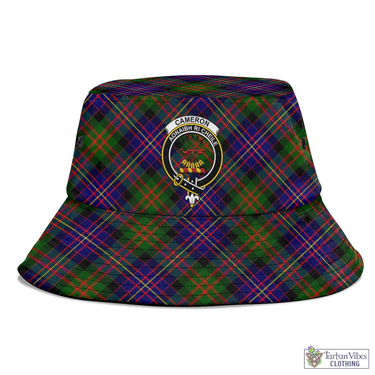 Tartan Vibes Clothing Cameron of Erracht Modern Tartan Bucket Hat with Family Crest