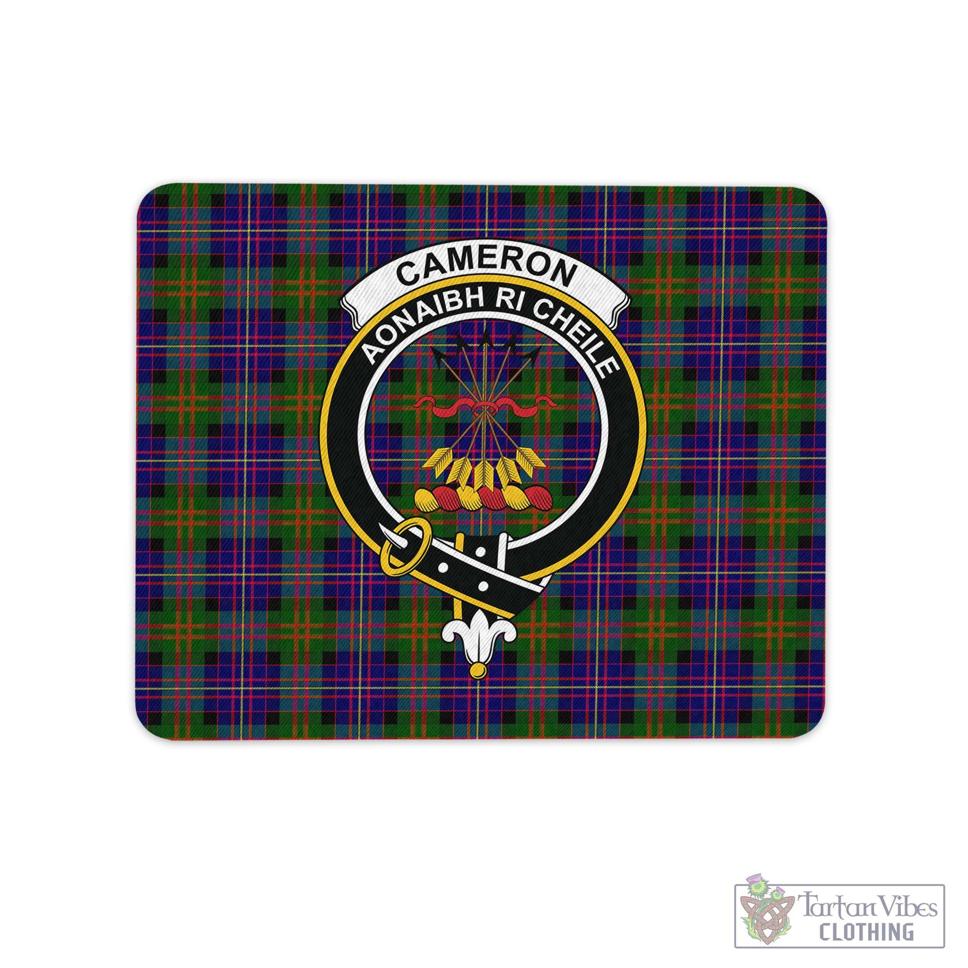 Tartan Vibes Clothing Cameron of Erracht Modern Tartan Mouse Pad with Family Crest