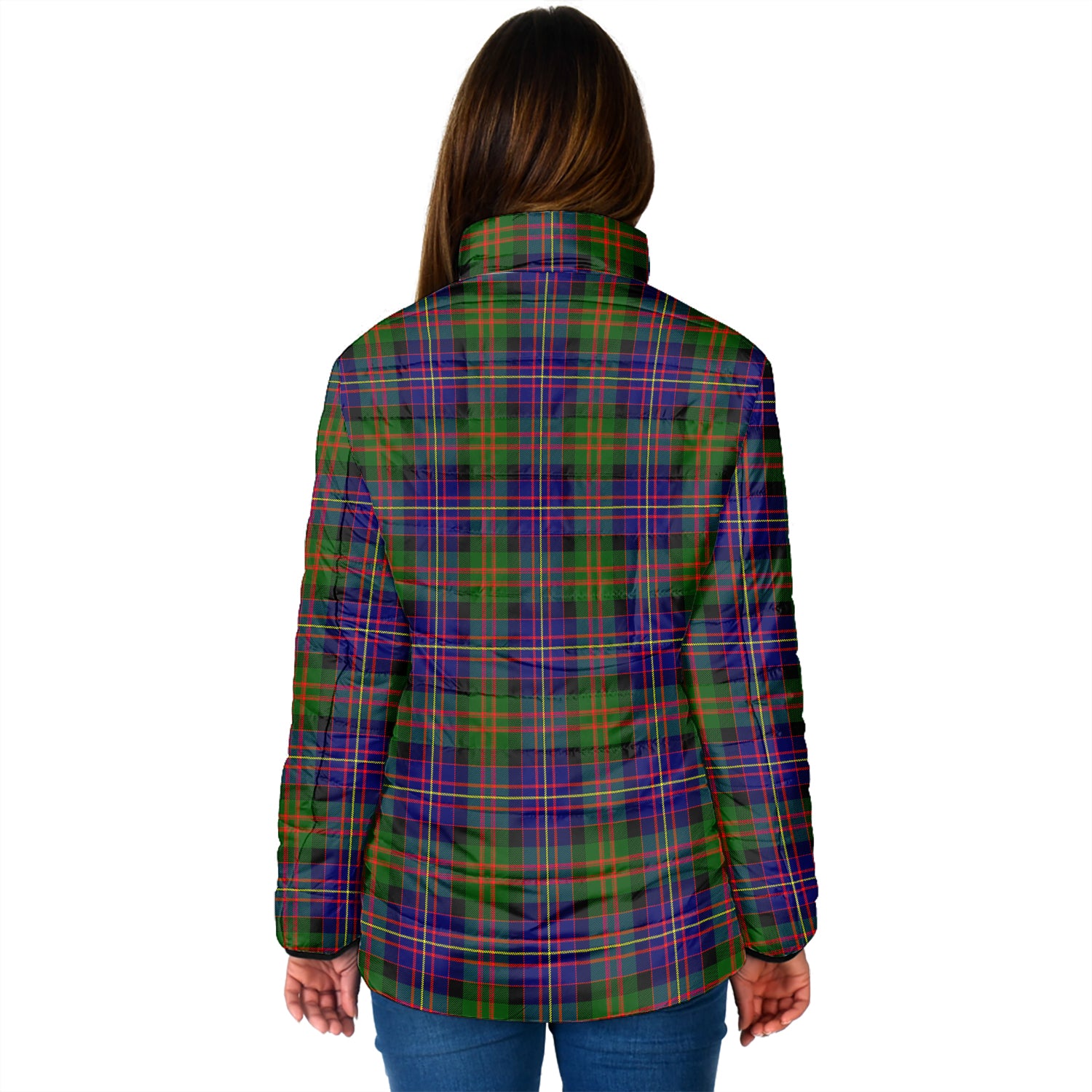 Cameron of Erracht Modern Tartan Padded Jacket with Family Crest - Tartan Vibes Clothing