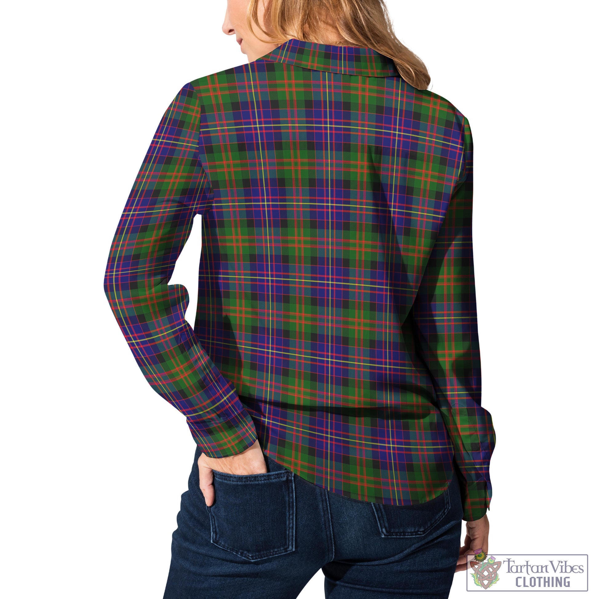 Tartan Vibes Clothing Cameron of Erracht Modern Tartan Womens Casual Shirt with Family Crest