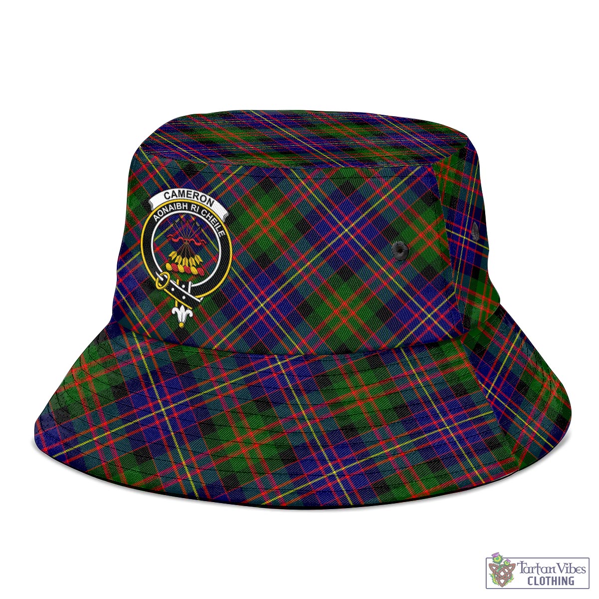 Tartan Vibes Clothing Cameron of Erracht Modern Tartan Bucket Hat with Family Crest