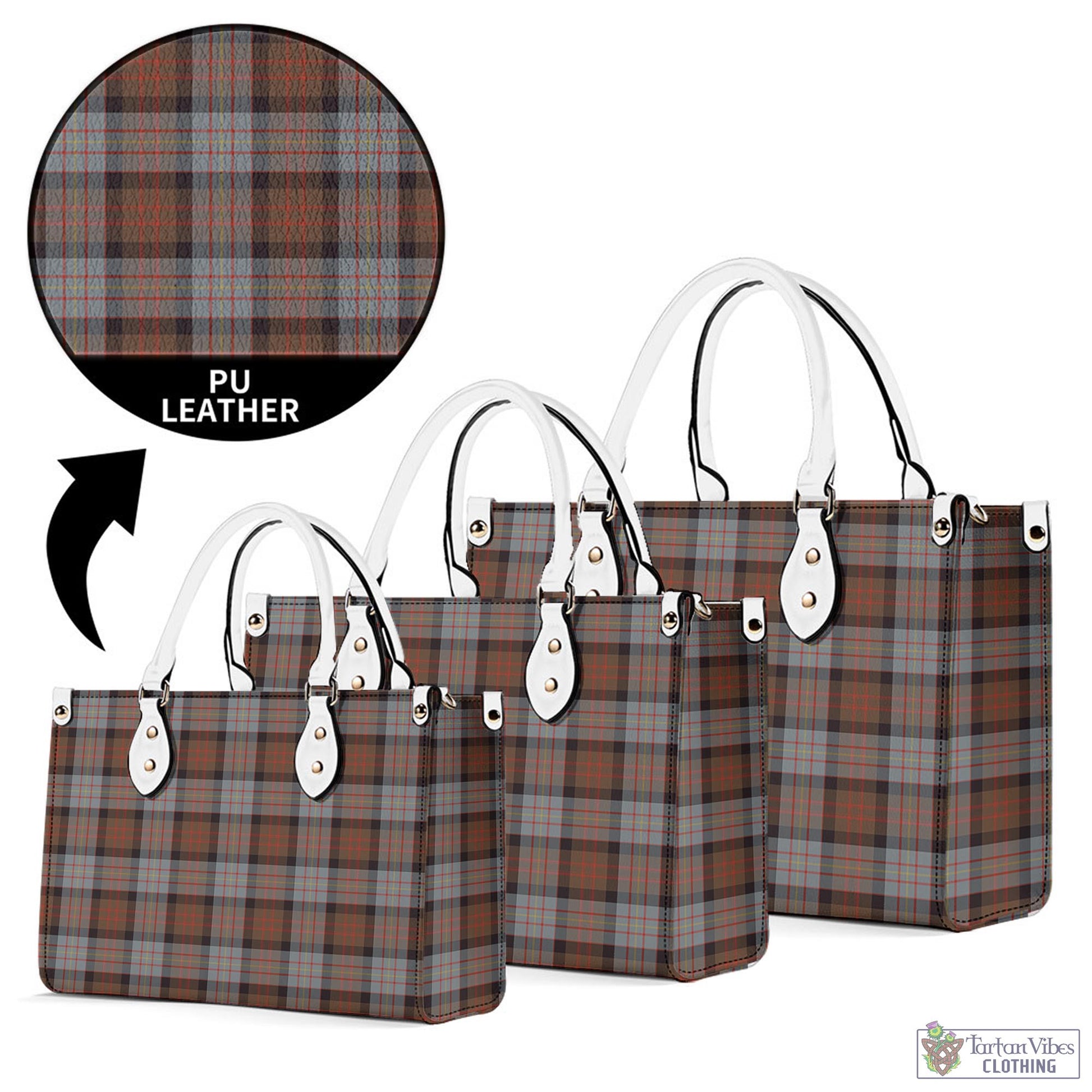 Tartan Vibes Clothing Cameron of Erracht Weathered Tartan Luxury Leather Handbags