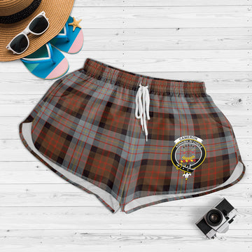 Cameron of Erracht Weathered Tartan Womens Shorts with Family Crest