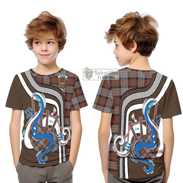 Cameron of Erracht Weathered Tartan Kid T-Shirt with Epic Bagpipe Style