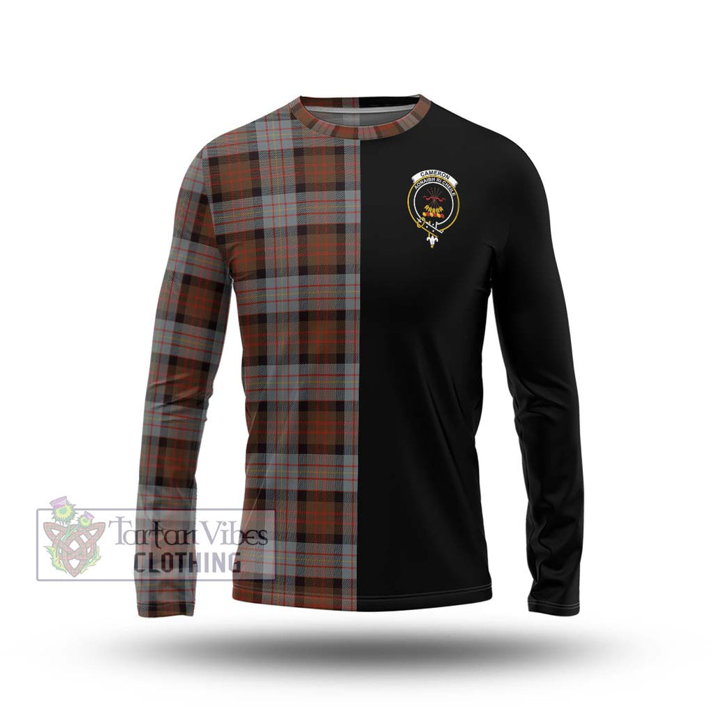 Cameron of Erracht Weathered Tartan Long Sleeve T-Shirt with Family Crest and Half Of Me Style Unisex - Tartanvibesclothing Shop