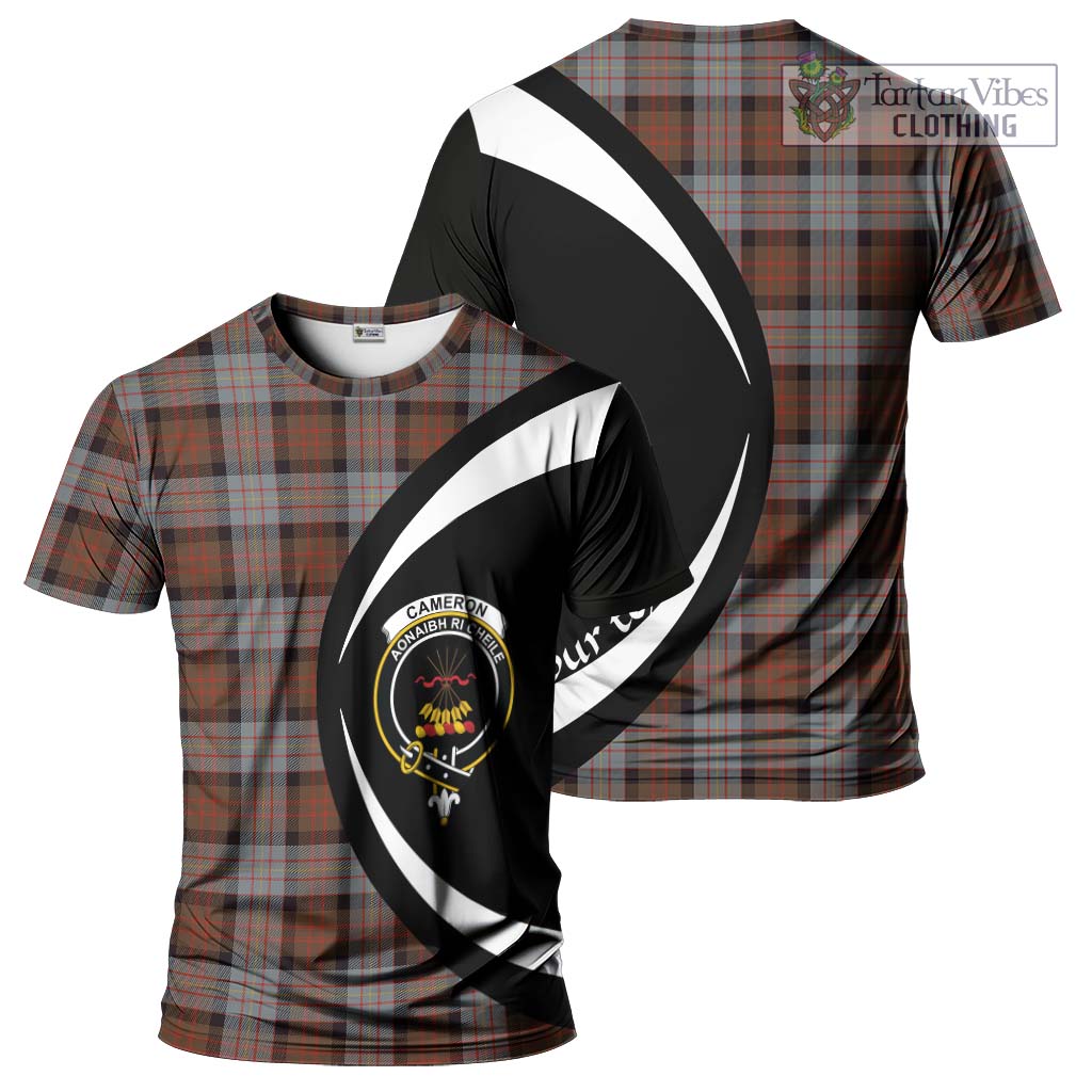 Tartan Vibes Clothing Cameron of Erracht Weathered Tartan T-Shirt with Family Crest Circle Style