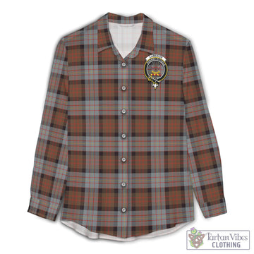 Cameron of Erracht Weathered Tartan Women's Casual Shirt with Family Crest