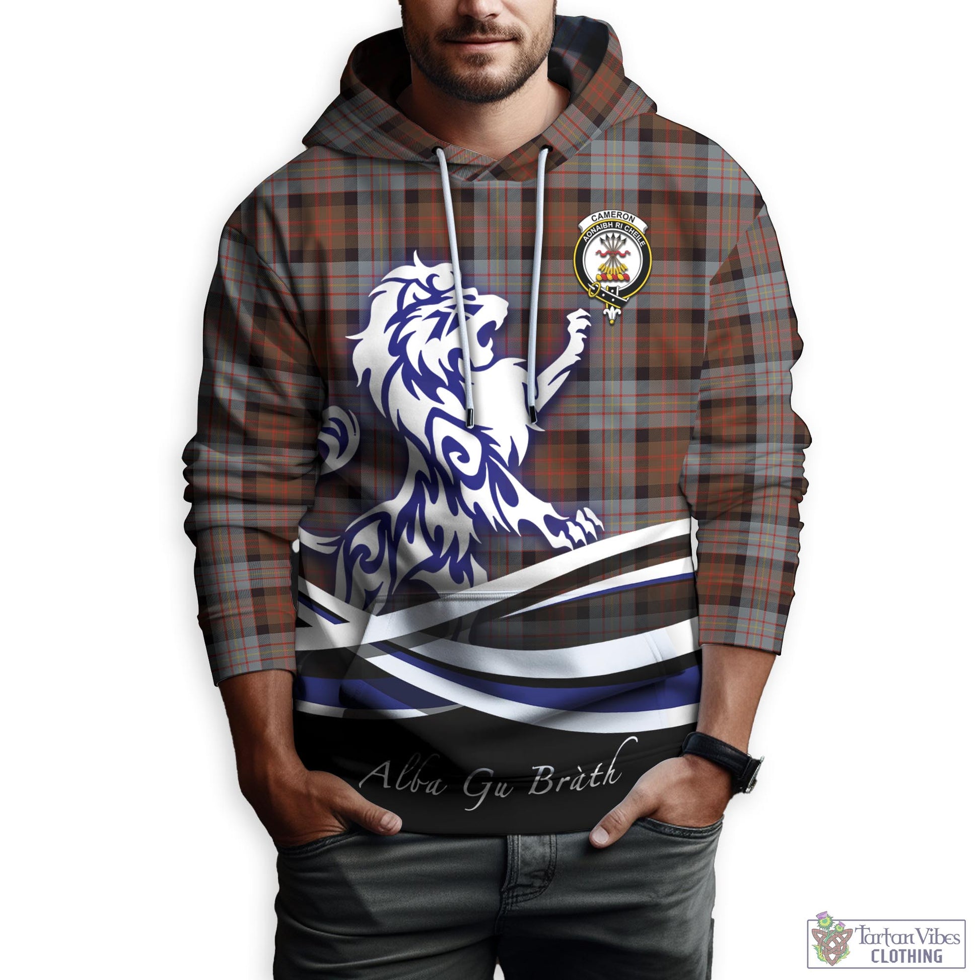 cameron-of-erracht-weathered-tartan-hoodie-with-alba-gu-brath-regal-lion-emblem