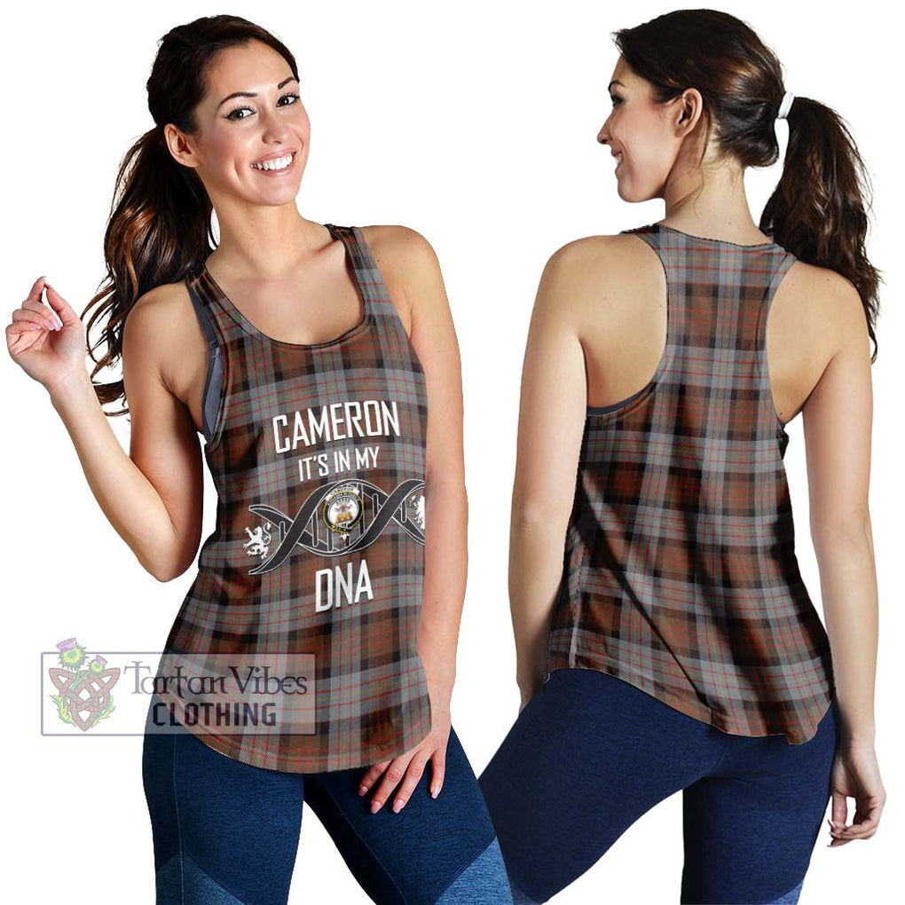 Cameron of Erracht Weathered Tartan Women's Racerback Tanks with Family Crest DNA In Me Style 4XL - Tartanvibesclothing Shop