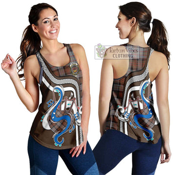 Cameron of Erracht Weathered Tartan Women's Racerback Tanks with Epic Bagpipe Style