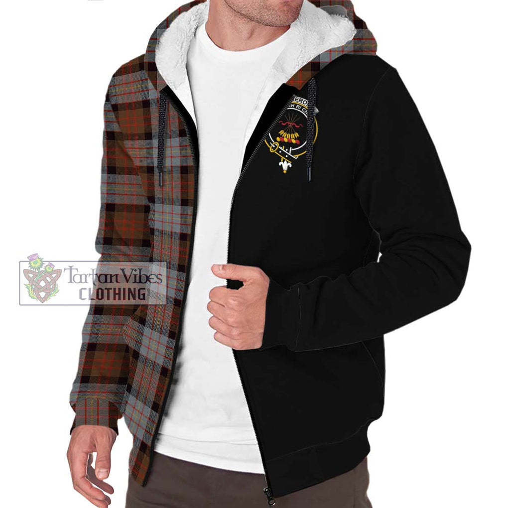 Cameron of Erracht Weathered Tartan Sherpa Hoodie with Family Crest and Half Of Me Style Unisex S - Tartanvibesclothing Shop