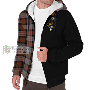 Cameron of Erracht Weathered Tartan Sherpa Hoodie with Family Crest and Half Of Me Style