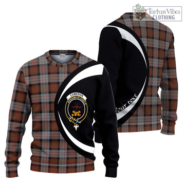 Cameron of Erracht Weathered Tartan Ugly Sweater with Family Crest Circle Style