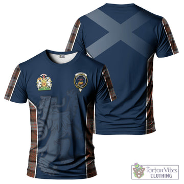 Cameron of Erracht Weathered Tartan T-Shirt with Family Crest and Lion Rampant Vibes Sport Style