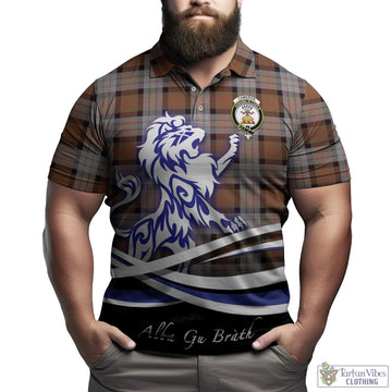 Cameron of Erracht Weathered Tartan Polo Shirt with Alba Gu Brath Regal Lion Emblem