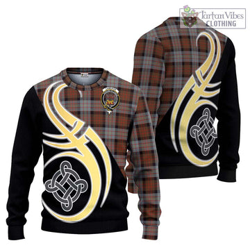 Cameron of Erracht Weathered Tartan Ugly Sweater with Family Crest and Celtic Symbol Style