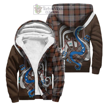 Cameron of Erracht Weathered Tartan Sherpa Hoodie with Epic Bagpipe Style