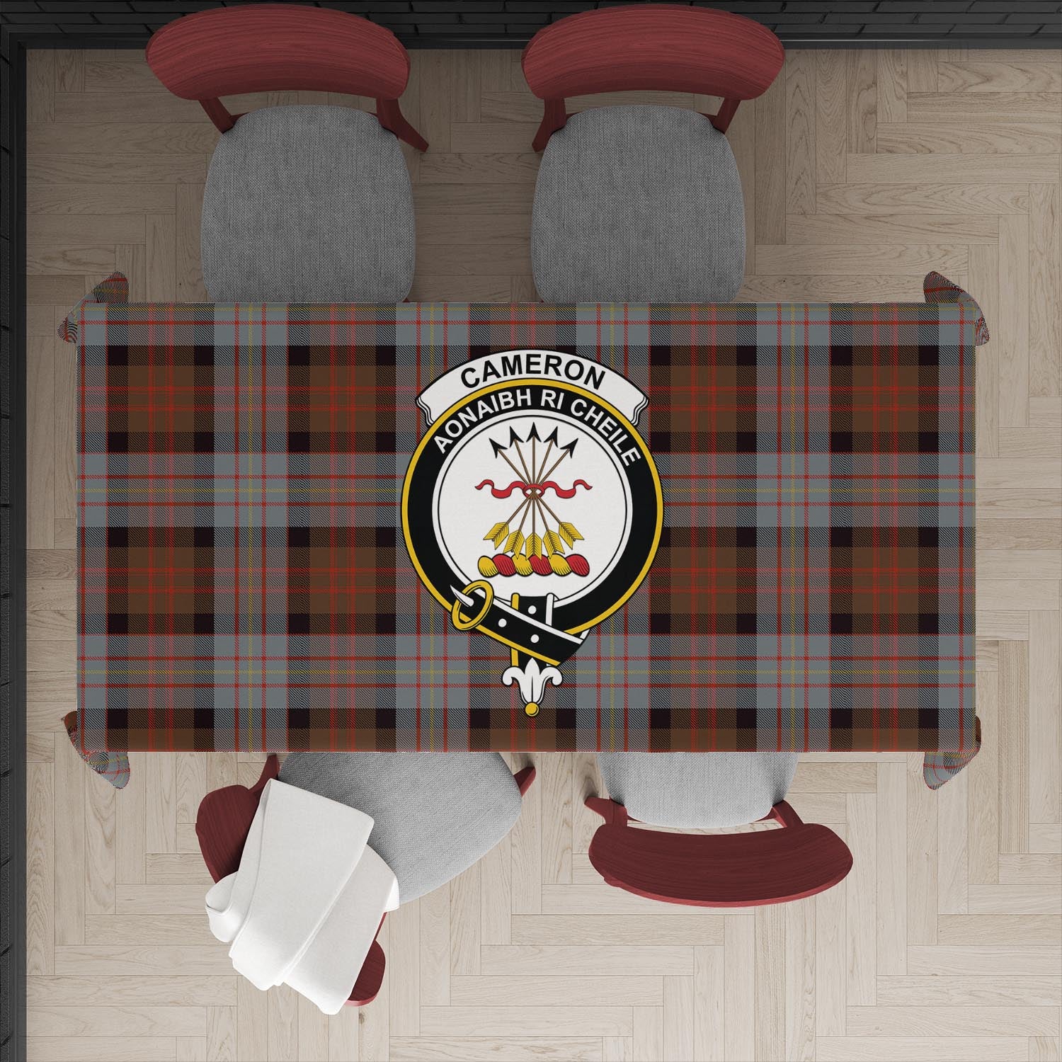 cameron-of-erracht-weathered-tatan-tablecloth-with-family-crest