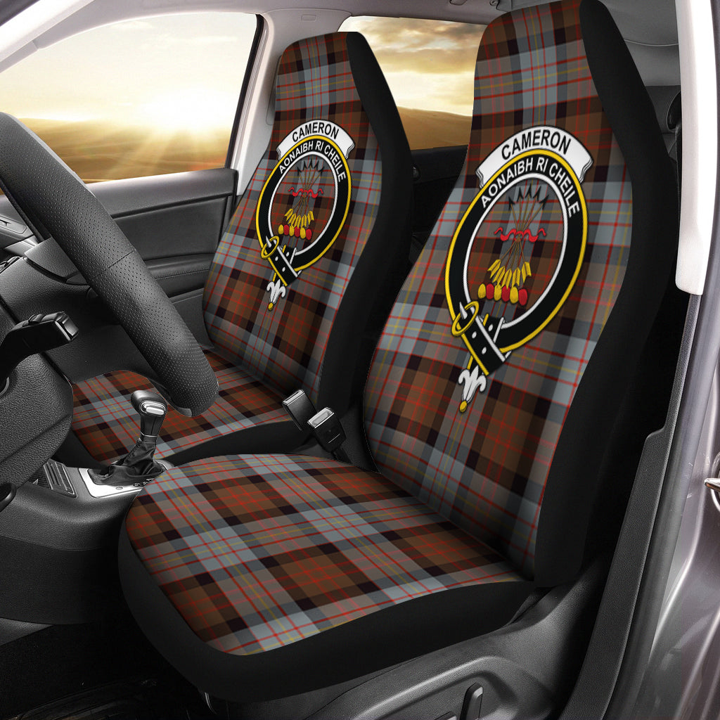 Cameron of Erracht Weathered Tartan Car Seat Cover with Family Crest One Size - Tartanvibesclothing